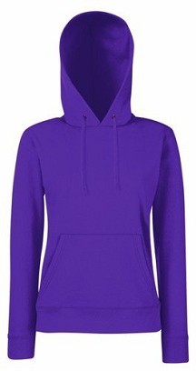 Fruit Of The Loom, Ladies Classic Hooded Sweat, duks sa kapuljačom za žene, ljubičasta, M