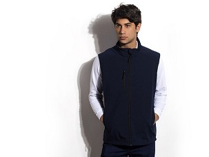 FEEDBACK MEN, unisex softshell bodywarmer blue