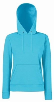Fruit Of The Loom, Ladies Classic Hooded Sweat, duks sa kapuljačom za žene, azurno plava, M