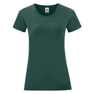 Fruit of the Loom, LADIES ICONIC 150T, ženska pamučna majica, šumsko zelena boja