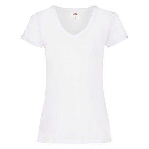Fruit of the Loom, Ladies Valueweight V-Neck T, Women's V-neck T-shirt, White, M