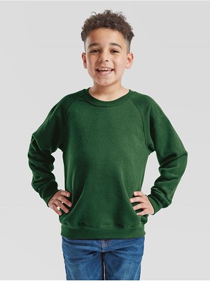Fruit Of The Loom, Kids Classic Raglan Sweat, duks za decu, šumska zelena, 14-15