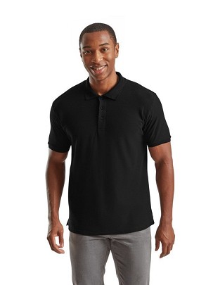 Fruit of the Loom, Premium Polo, premium men's polo shirt, black, S