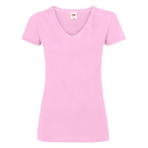 Fruit of the Loom, Ladies Valueweight V-Neck T, ženska majica kratkih rukava na V izrez, roza  ,M