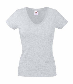 Fruit of the Loom, Ladies Valueweight V-Neck T, Women's V-neck T-shirt, Ash Gray, S