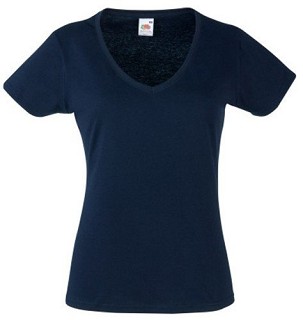 Fruit of the Loom, Ladies Valueweight V-Neck T, Women's V-neck T-shirt, Dark Tee, XS