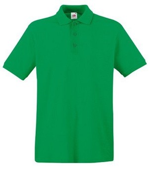 Fruit of the Loom, Premium Polo, premium polo shirt for men, kelly green,  L