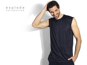 MVP, sports sleeveless t-shirt, 100% polyester, blue