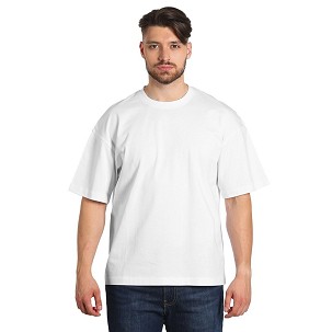 BIG T, široka majica od organskog pamuka, 220 g/m2, bela