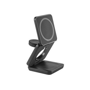BROGLIE. Super fast 15W 3-in-1 magnetic wireless charger in recycled ABS (100% rABS)