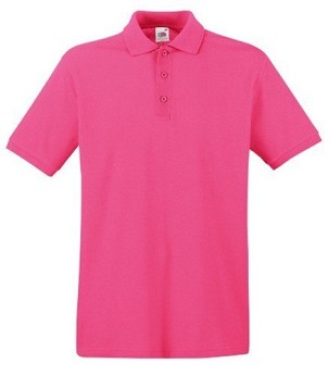 Fruit of the Loom, Premium Polo, premium polo shirt for men, fuchsia, M