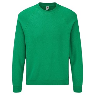 Fruit of the Loom, CLASSIC RAGLAN SWEAT, klasični duks, retro melirana zelena