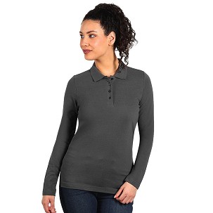 SUNNY LSL, women's long sleeve polo shirt, 180 g/m2, dark gray
