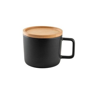 FANGIO. 250 ml ceramic mug with lid and bamboo base