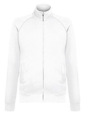 Fruit of the Loom, Lightweight Sweat Jacket, Lightweight Sweat Jacket, White, 2XL