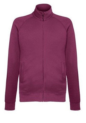 Fruit of the Loom, Lightweight Sweat Jacket, Lightweight Sweat Jacket, Burgundy, S