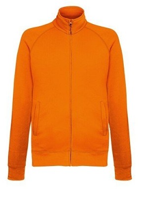 Fruit of the Loom, Lightweight Sweat Jacket, lagani duks sa cibzarom, narandžasta, M