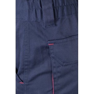 VL FIDES. Two-tone, multi-pocket stretch trousers (240g/m²), in cotton (46%), EME (38%) and polyester (16%)