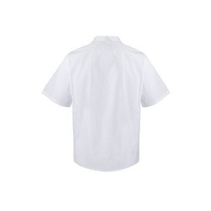 VL DURGA. Short-sleeved poplin (110g/m²) kitchen jacket in cotton (35%) and polyester (65%)