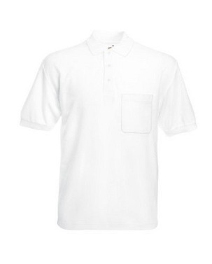 Fruit of the Loom, 65/35 Pocket Polo, polo majica za muškarcem sa džepom, bela, S