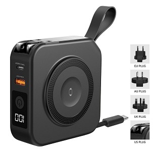 BARACUDA, univerzalni putni punjač pomoćna baterija, 10.000 mah, pd 20w, crna