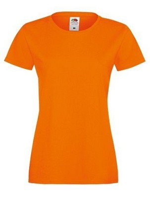 Fruit of the Loom, Ladies Sofspun, women's T-shirt, orange, M