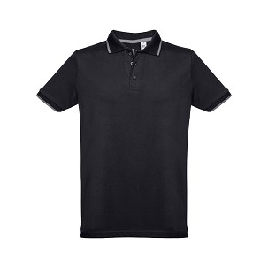 THC ROME. Muška slim polo majica , crna  / siva