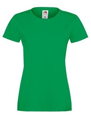 Fruit of the Loom, Ladies Sofspun, women's T-shirt, kelly green, S