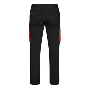 VL FIDES. Two-tone, multi-pocket stretch trousers (240g/m²), in cotton (46%), EME (38%) and polyester (16%)