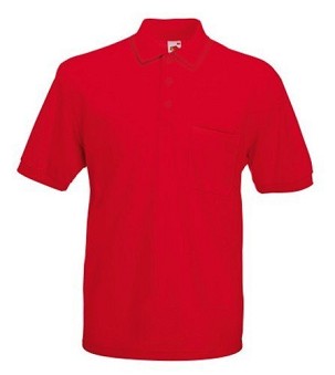 Fruit of the Loom, 65/35 Pocket Polo, polo majica za muškarcem sa džepom, crvena, L