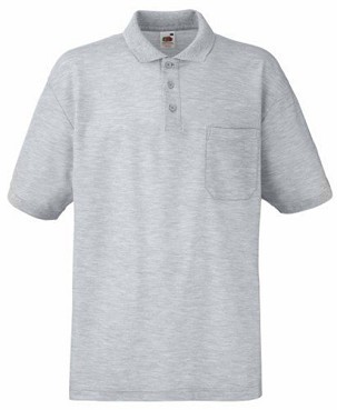 Fruit of the Loom, 65/35 Pocket Polo, polo majica za muškarcem sa džepom, pepeljasto siva, 2XL