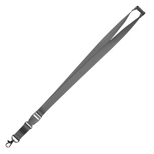 LANY 20 PRO, lanyard for id cards with plastic buckle, 20 mm wide, dark gray