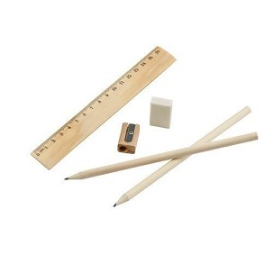 POCKETY. Writing set supplied in a non-woven pouch