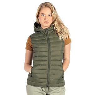 LIBERTY HOOD VEST WOMEN, ženski prsluk sa kapuljačom, maslinasti