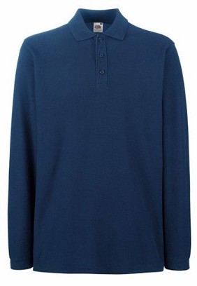 Fruit of the Loom, Premium LS Polo, premium unisex polo majica dugih rukava, teget, L