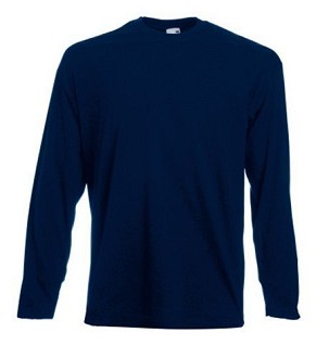 Fruit of the Loom, Valueweight, muška pamučna majica dugih rukava, tamno teget, M