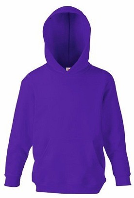 Fruit Of The Loom, Kids Classic Hooded Sweat, duks za decu sa kapuljačom, ljubičasta,, 7-8