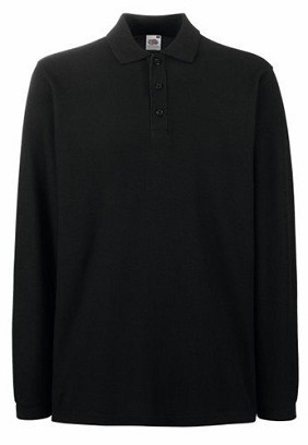 Fruit of the Loom, Premium LS Polo, premium unisex  polo majica dugih rukava,crna, , M