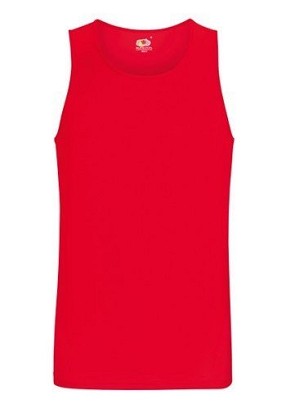 Fruit of the Loom, Performance Vest, Sports Athletic T-Shirt for Men, Red, S