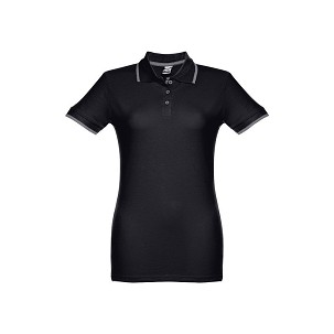 THC ROME WOMEN. Ženska slim polo majica , crna/ siva