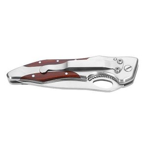 LAWRENCE . Pocket knife in stainless steel and wood