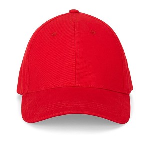 NATHAN. Kapa od 100% četkanog pamuka (260 g/m²) sa 6 panela, crvena