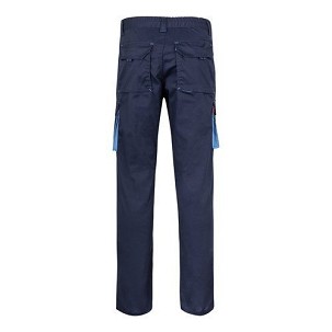 VL FIDES. Two-tone, multi-pocket stretch trousers (240g/m²), in cotton (46%), EME (38%) and polyester (16%)
