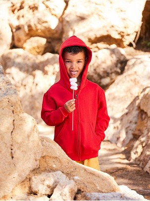 Fruit Of The Loom, Kids Classic Hooded Sweat Jacket, Hoodie & Cibbler Sweatshirt, Red, 9-11