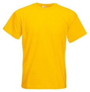 Fruit of the Loom, Super Premium, men's cotton T-shirt, sunflower yellow, M