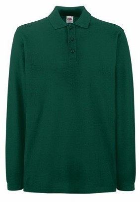 Fruit of the Loom, Premium LS Polo, premium unisex polo majica dugih rukava,tamno zelena , 3XL
